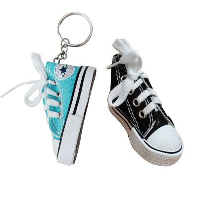 China Promotional Gifts Sneaker Shoe Custom Key Chain Color Canvas Canvas Shoes Key Chain Print Shoe Pendant for sale