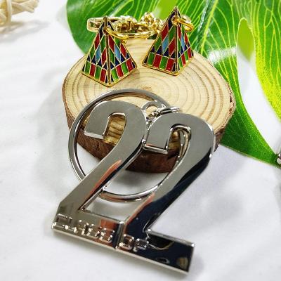 China 2022 Key Chain Letter Metal Gifts Key Chain Promotional Custom Logo Extended Functions With Lettering Key Ring Pendant for sale