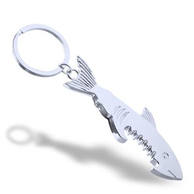 China Custom Cheap Metal Fish Bottle Opener Copper Keychains Viable Twist Wine Opener for sale