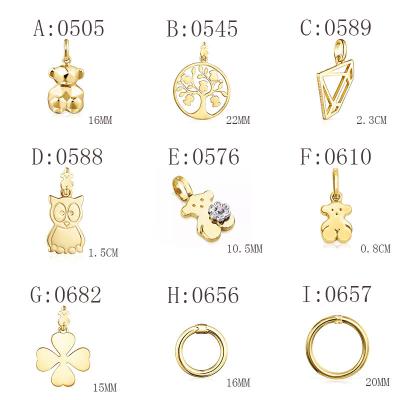 China 925 18K Gold Charm Bear Fashion Fine Polishing Sterling Silver Plated Elegant Pendant Suits Matching With Bear Necklace for sale