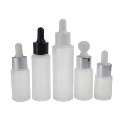 China Glass Bottle With Droppers 20ml Frosted Glass Dropper Bottles Manufacturers, 20ml Clear Frosted Glass Bottles With Droppers, Glass Dropper Bottles for sale