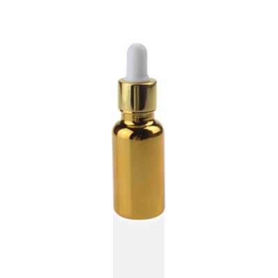 China Glass Bottle with 10ml Dropper Bottles Wholesale, UV Gold Plating 10ml Glass Essential Oil Bottles, Luxury Mini Glass Container with Dropper for sale