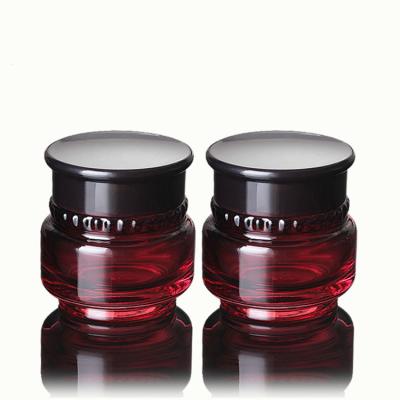 China Dark Red Glass Pump Packaging 180ml Screw Cap Red Serum Package Wholesale,Empty Face Lotion Cosmetic Bottle,Red Glass Cosmetic Packaging for sale