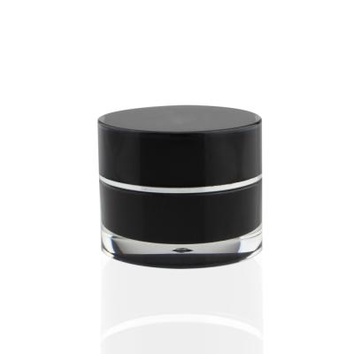 China Plastic Jar 5ml Double Layer Round Black Empty Nail Gel Jar, Sample Containers Packaging For Cosmetics, Small Container With Lid For Facial Cream for sale