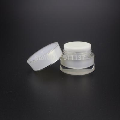 China 5g cosmetic pearl white plastic small cosmetic jars, 5g acrylic vials wholesale, 5ml small empty jars with lids for sale