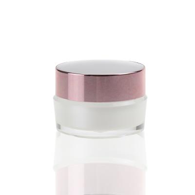 China Refillable Pink UV Cap Empty Plastic Cream Jar Cosmetic Jar Label Printing 30g Acrylic Jar Made In China for sale