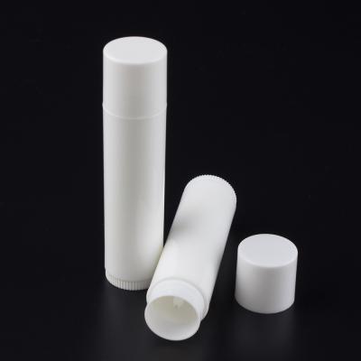 China 4.8g white white plastic skin care cream container, LB02-4.8g white round empty case, eco-friendly empty plastic tubes for lip balm for sale