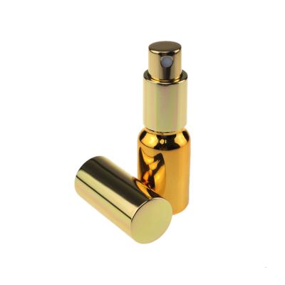 China Personal Care High Grade Fine Mist Spray 10ml Gold Glass Mini Perfume Bottles, 10ml Spray Atomizer Empty Glass Bottles For Sale for sale