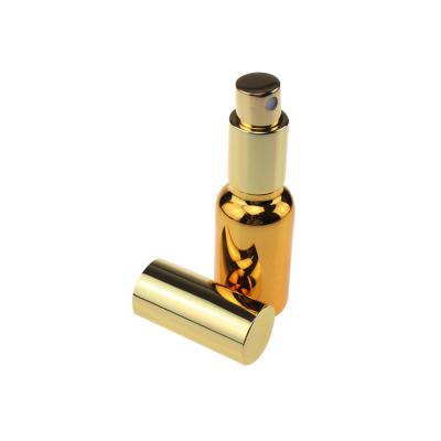 China Personal Care Mini Fine Mist 10ml Spray Gold Glass Bottle For Perfume, Wholesale Small Glass Sample 10ml Spray Bottle With Mist Pump for sale