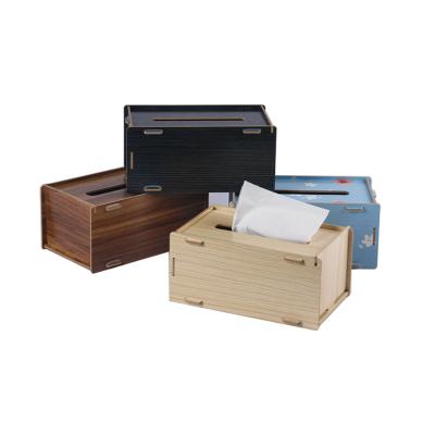 China Cost Minimalist Creative Multifunctional Living Room Car Tissue Wooden Box for sale