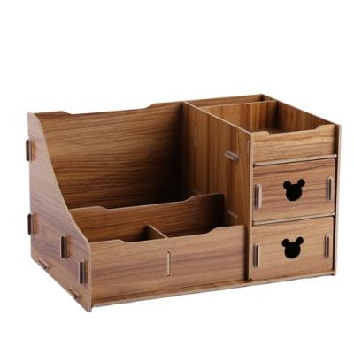 China China Factory Supply Sustainable Decorative Wooden Universal Desktop Desktop Cosmetic Storage Box for sale