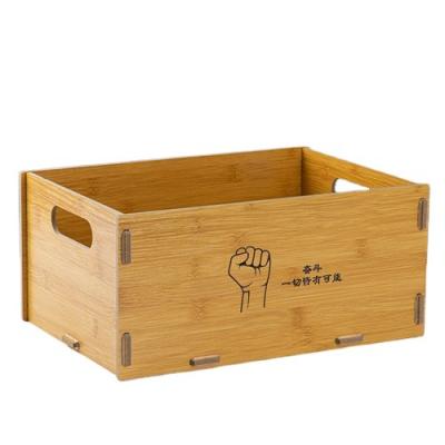 China Hot Viable Large Capacity Wooden Snack Sundries Sock Desktop Storage Box Cosmetics Storage Box for sale