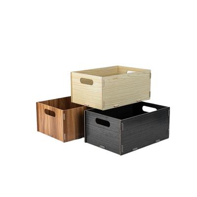 China Modern Wholesale High Quality Wooden Folder Clothing Home Office Kitchen Storage Box for sale