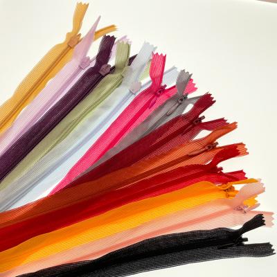 China Factory Direct Color Polyester Durable High Quality Dress Invisible Tape Custom Zipper for sale