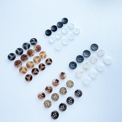 China Oekeo-Tex durable quality plastic dome leg button, fancy natural recycled colors resin polyester button decoration for sale