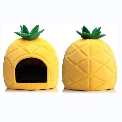 China Hit Breathable Pet Bed Warm Breathable Amazon Cave Nest Sleep Bed Pineapple Shape Puppy Room for sale