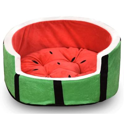 China Breathable Cute Watermelon Shape Cat Dog Sofa Bed Pet Room Nest Cave Puppy Sleep Mat for sale