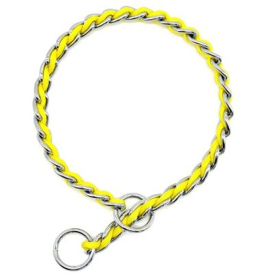 China Durable Choke Collar For Dogs Training Chain, Metal Slip Collar And Nylon Rope Fashion Design for sale