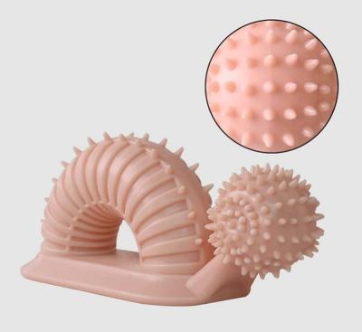 China Viable Dog Chew Toys, Fun To Sink Interactive Molar Food Pet Toy, Natural Rubber Dog Snail-Shaped Hard Toothbrush for sale