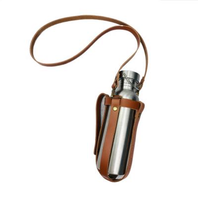 China YY Durable Hot Selling Leather PU Coffee Cup Holder Water Bottle Carrier For Outdoor for sale