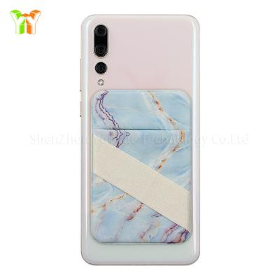 China NATIONAL Expandable Wallet Pocket Lycra Card Holder Credit Card ID Case 3M Adhesive Sticker Phone Mobile Pocket Sleeve for sale