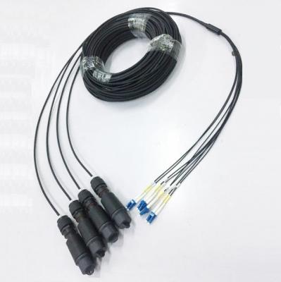 China FTTX FTTB FTTA Networking FTTA Fullaxs LC CPRI Outdoor Waterproof Duplex Fiber Optic Armored Cable With Grounding Patch Cord Cable For BBU To RRU for sale