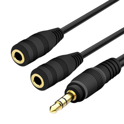 China COMPUTER Audio Extension Cable Splitter 1 Female To 2 Male Jack 3.5 Mm Stereo Audio Cable for sale