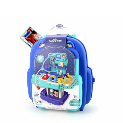 China Playing Dental Doctor Kit Backpack Pretend Play Educational Doctor Tool Kit Kids Toy Set Indoor Room Role Play Nursing Toys for sale