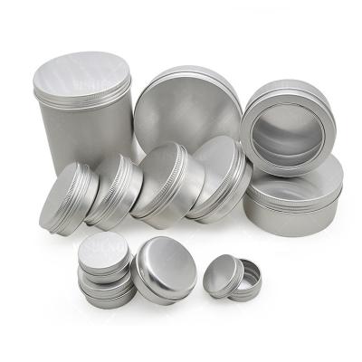 China 50ml 1oz jar 1oz cosmetic screw lid tin 2oz metal tin 2oz candle jars 2oz metal container round 200gram aluminum jar for sale