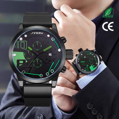 China Luxury Watch Logo Accept Waterproof Relojes Digital Custom Business Date SINOBI S9728G Silicone Automatic Wrist Watches Men Watches Men for sale