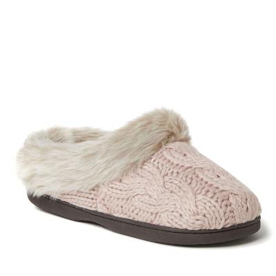 China 2021 Fashion Trend Pink Knitted Warm Wholesale Soft TPR Home Goods Memory Foam Ladies Winter Pure Color Fleece Soft Anti-skid Slippers for sale