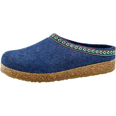 China Promotional Luxury Super Warm Women's Wool Clogs Thermal And Wood Blended Easy-to-Wear Indoor Slippers for sale