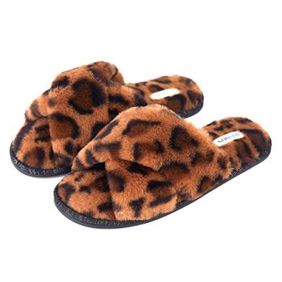 China New Selling Amazon Style Home Slippers Lightweight Warm Memory Foam Female Fuzzy Cross Bondage Slippers for sale