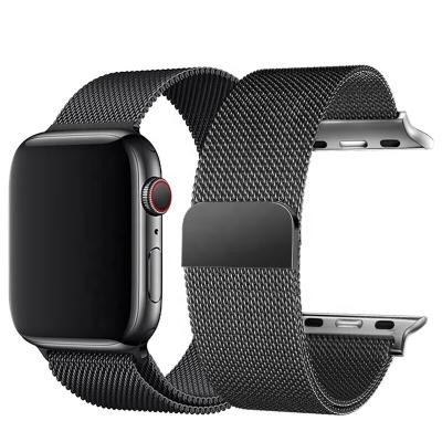 China Stainless Steel Milanese Luxury Steel Buckle Custom Watch Band Straps Smartwatch For Iwatch Apple Se Series 7 6 5 4 3 for sale