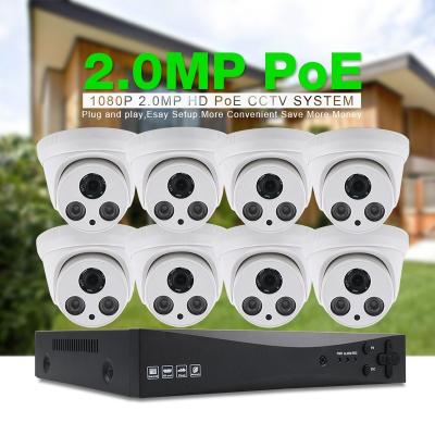 China PAN-TILT 8 Channel H.264 NVR POE HD 1080P CCTV IP Cameras Kits 8 CH Video Home Surveillance System for sale