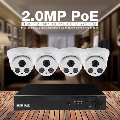 China PAN-TILT 1080P POE IP Camera NVR KIT Outdoor Night Vision IP Bullet Camera CCTV Surveillance Complete System for sale