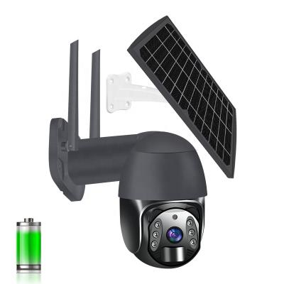 China Siren 3MP Solar Energy Power WIFI Camera Security Alert PTZ USB Built-in Micro Wireless Outdoor Long Range 4G LTE Cellular Network for sale