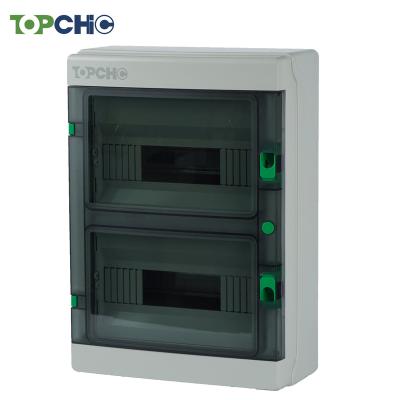 China TOPCHIC Electric Power Transmission 8 12 18 24 Way Chinese Recessed Plastic Fiber Power Distribution Boards Solar Boxes for sale