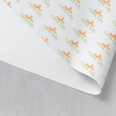 China Recycled Materials Tissue Paper Packaging Custom Luxury White Background Clothing Tissue Paper Printing GIft Wrapping Paper for sale