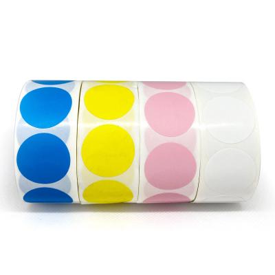 China Round Colored Label Sticker Paper Roll Self Adhesive Waterproof for sale