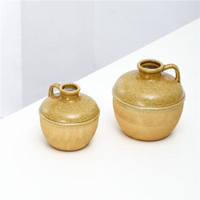 China Modern Handmade Flower Vase Design Home Decoration Accessories Ceramic Pot Unique Round Shaped Vases Articles Handmade Flower Vase for sale