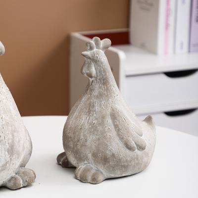 China Wholesale Custom Rustic Eco-Friendly Cement Premium Hen Design Animal Sculpture Garden Home Decoration Other Home Decor for sale