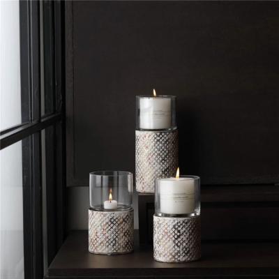 China Wholesale Unique Home Decor Cylinder Shape Luxury ECO-frendly Design Empty Candle Jars With Glass Dome for sale