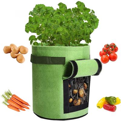 China Interior & Outdoor Customized 5 10 Gal Eco Friendly Round Garden Nursery Cloth Plant Seedling Grow Bags for sale