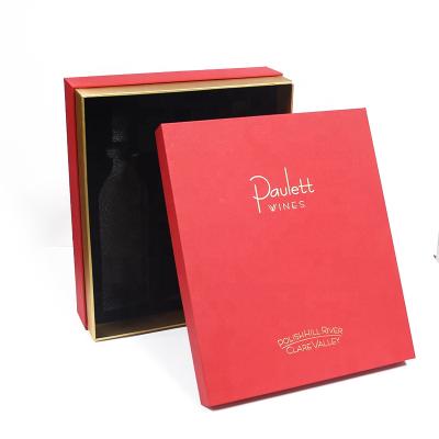 China Custom High Quality Recycled Materials Wine Paper Box Logo Luxury Packing Box Paper Gift Wine Box For 2 Bottles for sale