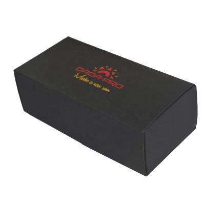 China 2021 hot sale custom black paper card box recyclable with logo gold foil stamping in paper packaging box for sale