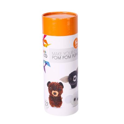 China Recyclable Custom High Quality Cylinder White Paper Kids Gift Cardboard Packaging Round Box With Lid for sale