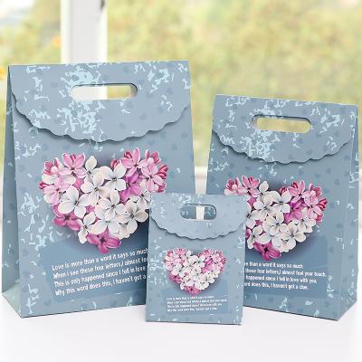 China Recyclable Eco Friendly Custom Printed Wedding Plants Pink Paper Birthday Bag for sale