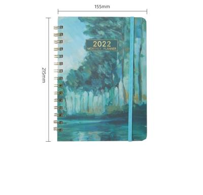 China paper & Cardboard 2022 mothly planner bandage notebook high quality A5 paper notebooks for sale