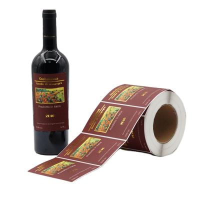 China High Quality Self Adhesive Sticker Printing Red Wine Customization Label For Red Wine Bottles for sale